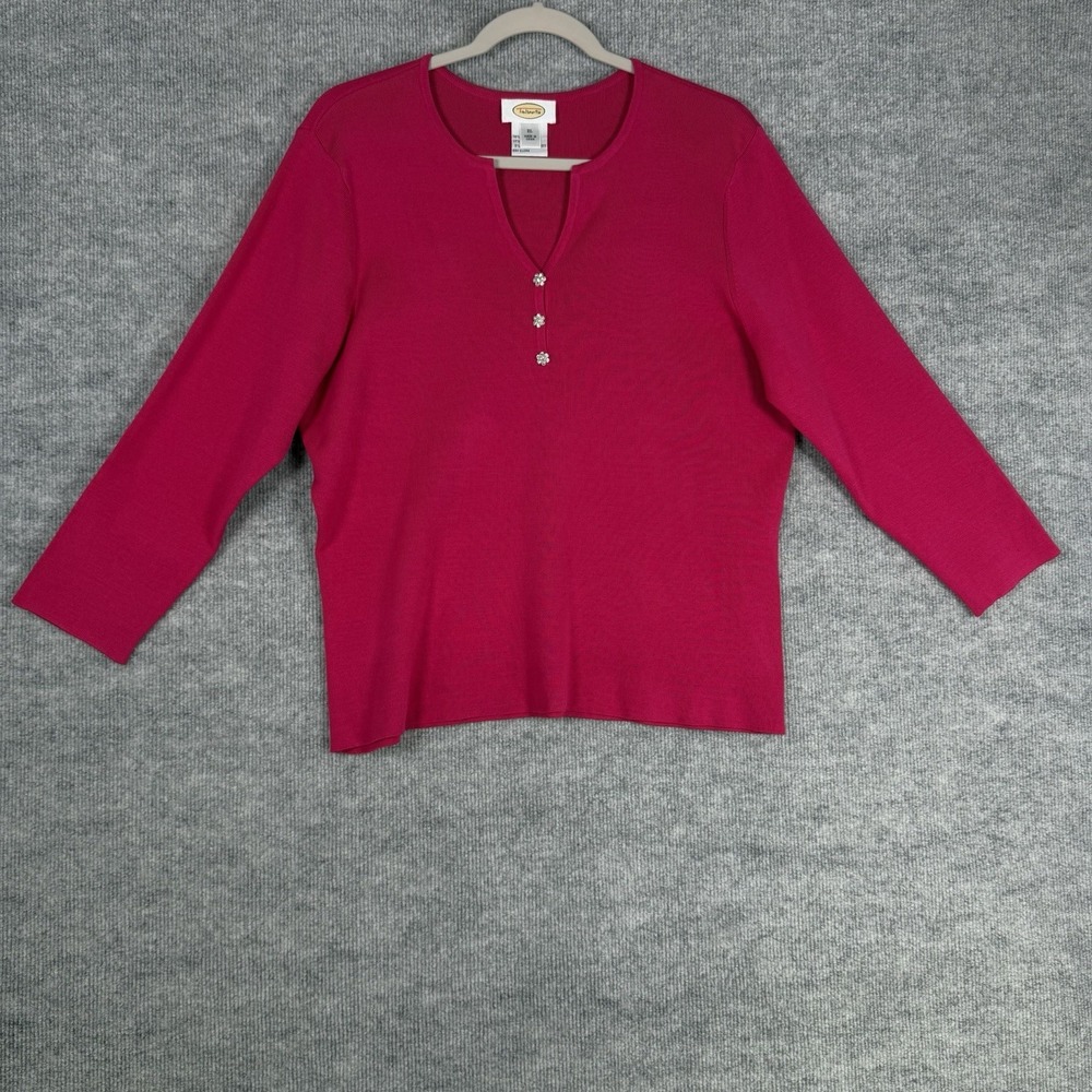 Y2K Talbots Size-XL Womens Silk Blend Blouse Pink Stretchy